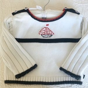Nautical baby boy summer sweater. Size 12 months.